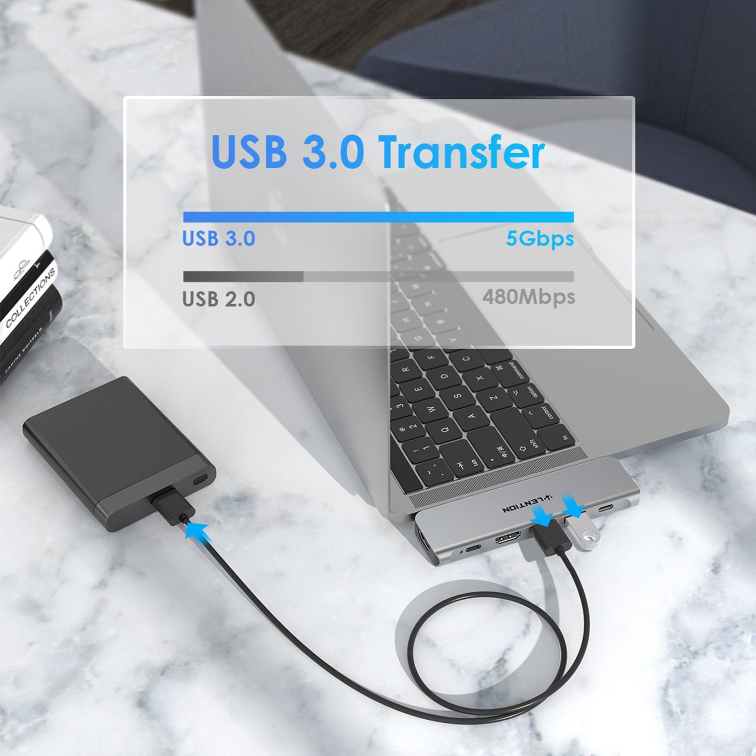 Bộ chuyển đổi USB-C 6 trong 1 Lention CS67H
