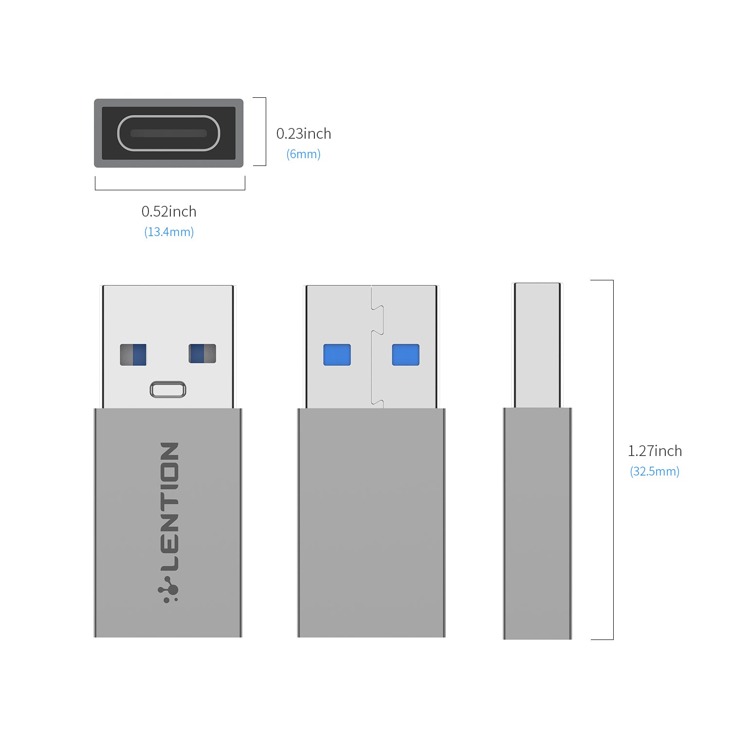 Đầu chuyển đổi USB-A sang USB-C Lention H3