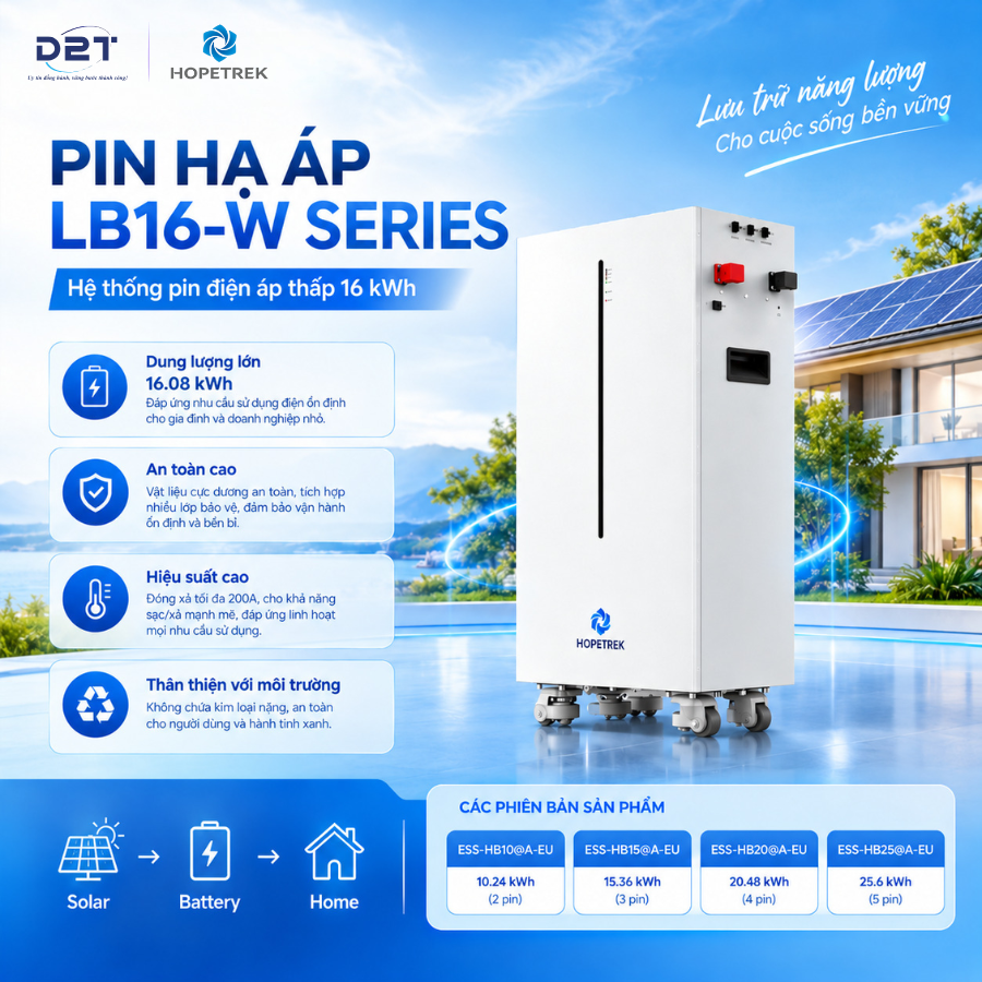 HOPETREK LB16-W – GIẢI PHÁP LƯU TRỮ NĂNG LƯỢNG 16,08 kWh