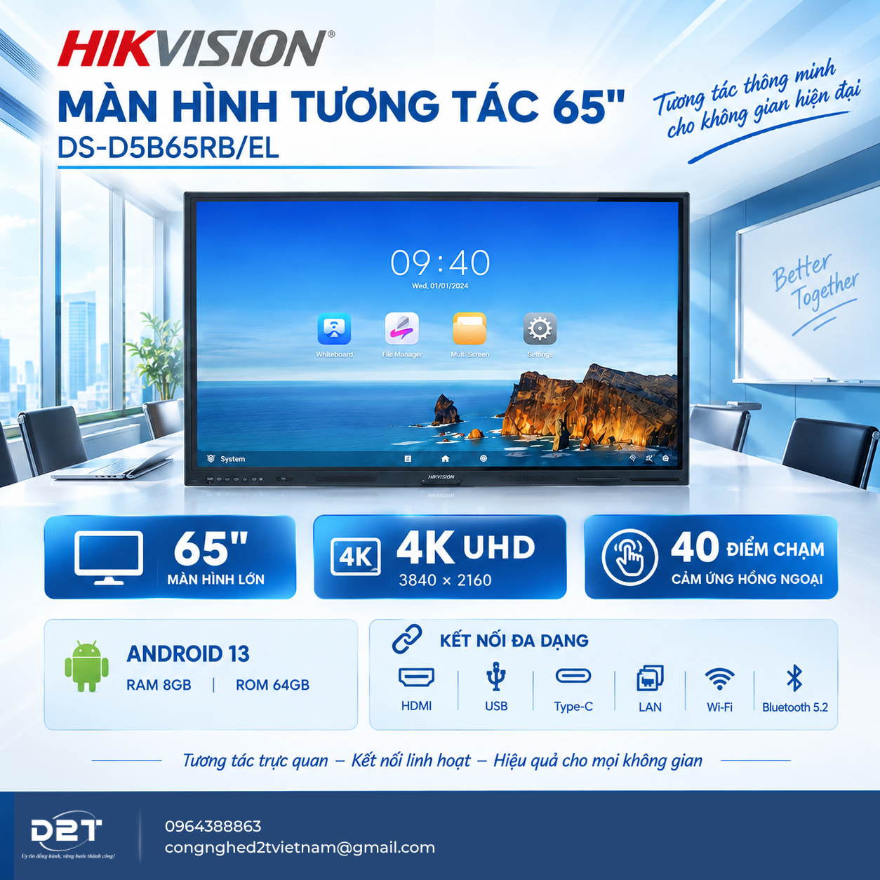 HIKVISION | MÀN HÌNH TƯƠNG TÁC 65