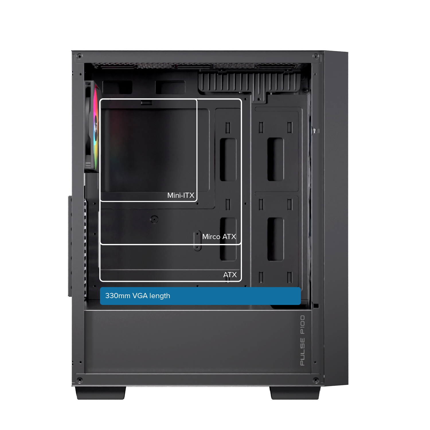 CASE EINAREX P100 RGB BLACK