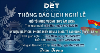 THÔNG BÁO LỊCH NGHỈ LỄ QUỐC TẾ LAO ĐỘNG VÀ GIẢI PHÓNG MIỀN NAM