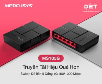 Thiết bị phù hợp sử dụng trong môi trường gia đình, văn phòng nhỏ và thậm chí cả ký túc xá. => SWITCH ĐỂ BÀN 5 CỔNG - MS105G